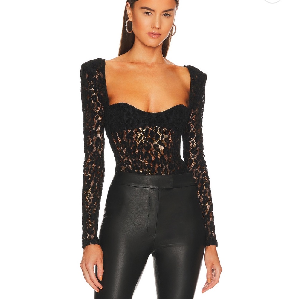 Michael Costello X Revolve Zayleigh Bodysuit in Black